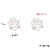 White Flower Stud Earrings